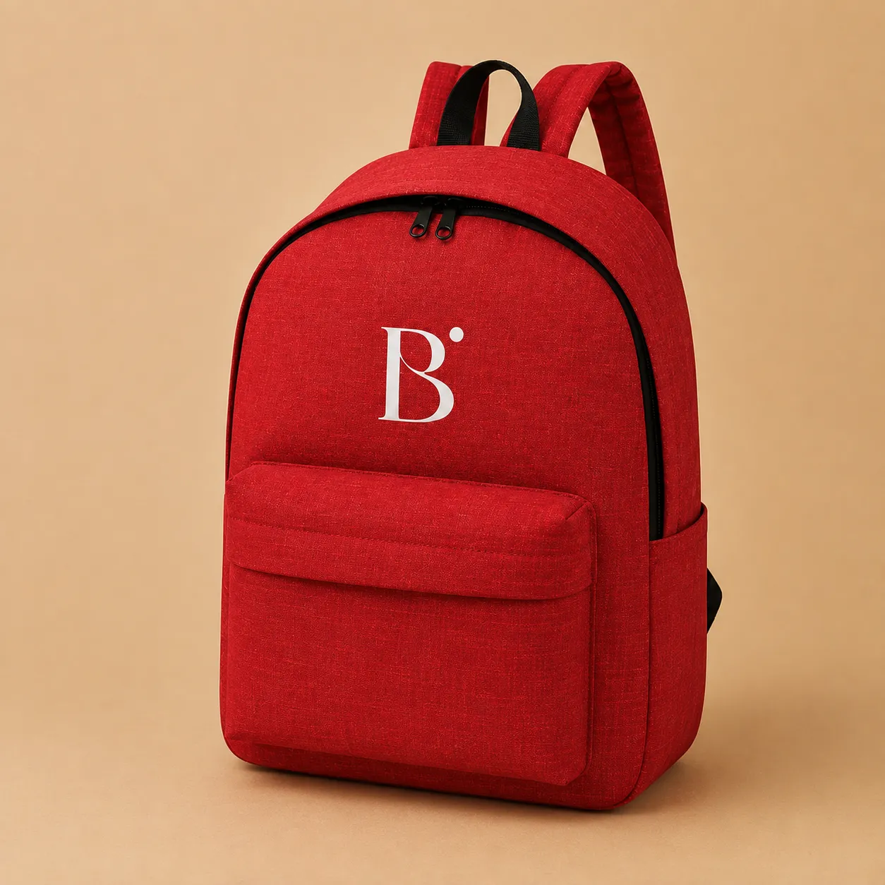 Mochila roja personalizada con identidad Perú